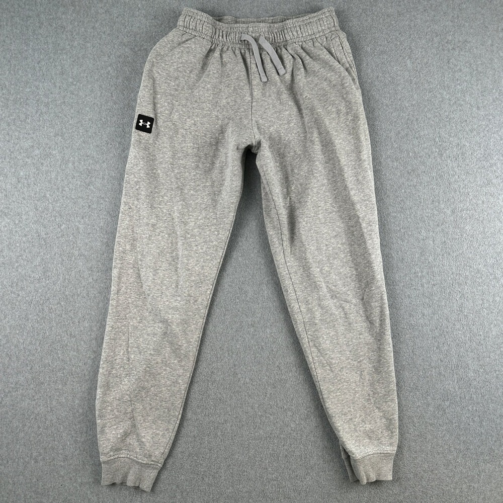 Under Armour Jogger Pants Mens Medium Gray Rival Fleece Sweatpants Loose Fit